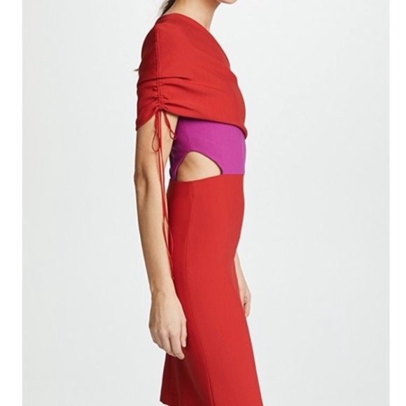 HANEY BRIANA ONE SHOULDER DRESS WITH RUCHED SLEEVE - Picture 4 of 8